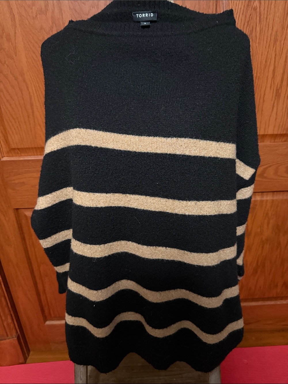 torrid Black and Tan Striped Scoop Neck Sweater
